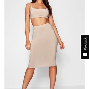 Tie back Bralet and Midi Skirt Set